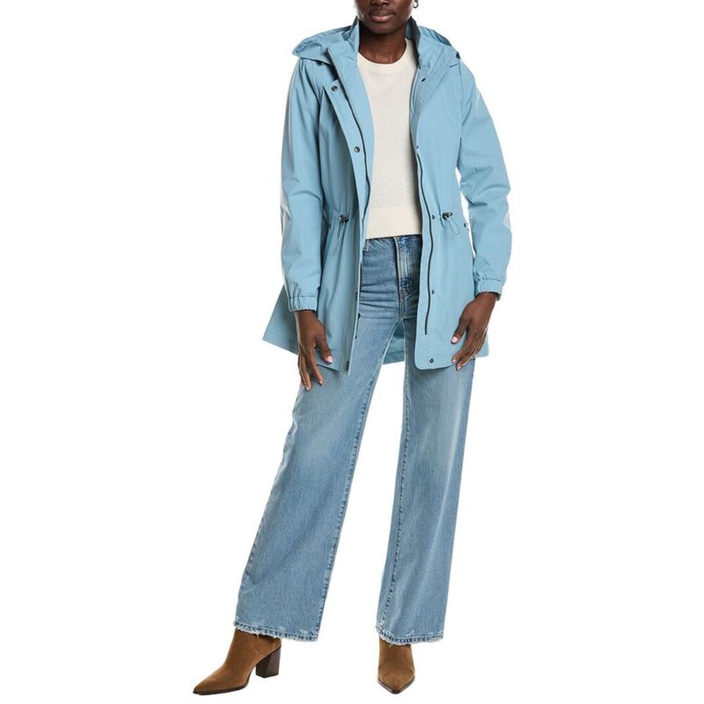 London Fog Womens Medium Trench Coat, Blue